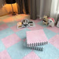 16 Pcs Shaggy Interlocking Foam Carpet Tiles Kids Carpet Squares Protective Floor Mats Crawling Exercise Area Rugs