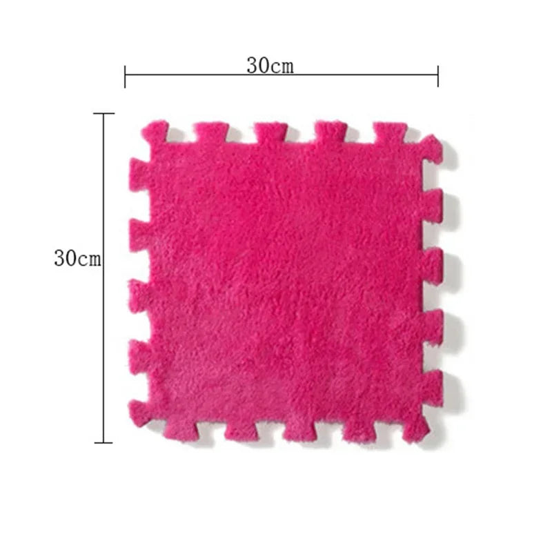 EVA Crawling Mat Stitching Suede Floor Mat Baby Play Mat Home Fashion Living Room Bedroom Puzzle Foam Carpet 30*30*1cm