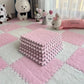 16 Pcs Shaggy Interlocking Foam Carpet Tiles Kids Carpet Squares Protective Floor Mats Crawling Exercise Area Rugs