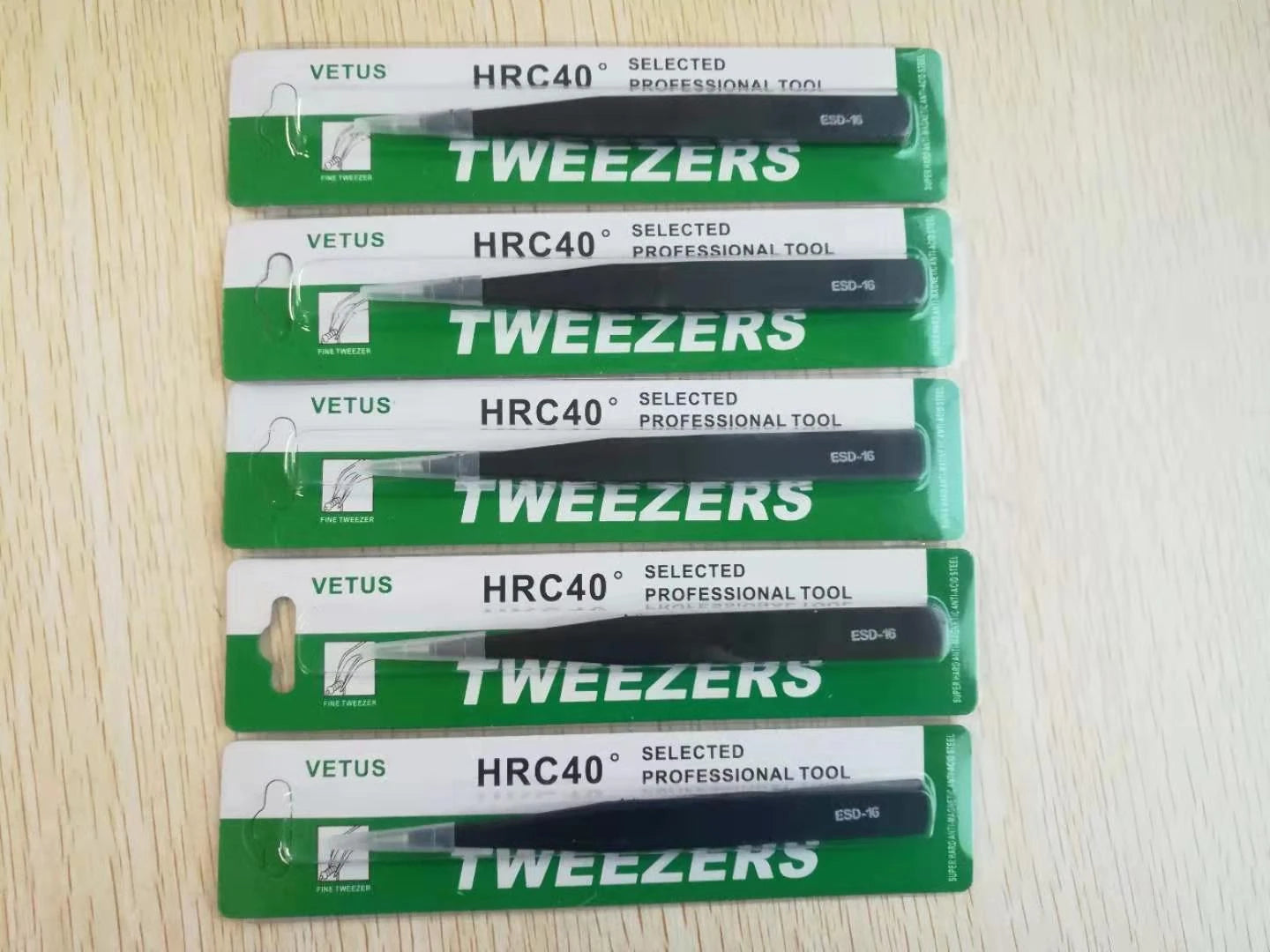 Industrial Grade Black ESD Stainless Steel Antistatic Tweezers for Electronics PCB and Mobile Phone Maintenance