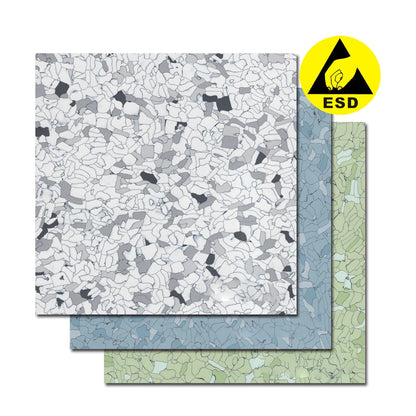 ALLESD Customized Size Waterproof Different Pattern Cleanroom ESD PVC Vinyl Floor Tile