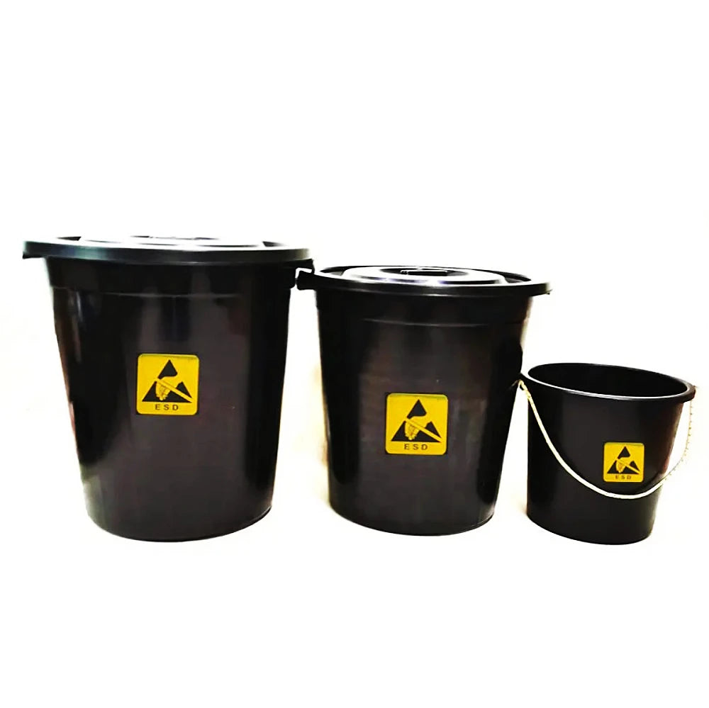 ESD Trash Can Anti-Static and Permanent Black Cleanroom Tool Box for Waste Bins Safety Product