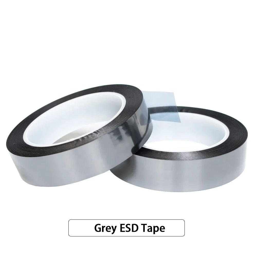 1- Clear Sliver Gray Grey PET Yellow Black Color Grid EMI Shield Conductive Packaging ESD Low Static Anti Static Adhesive Tape