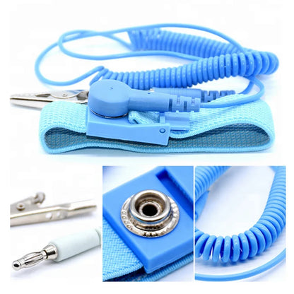 Custom Esd Wrist Strap Adjustable Blue Wired Wrist Strap Pvc Wrist Strap for Cleanroom