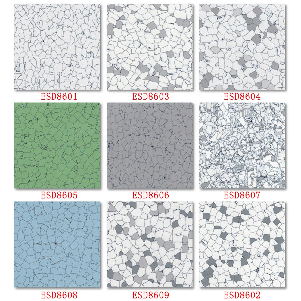 ALLESD Customized Size Waterproof Different Pattern Cleanroom ESD PVC Vinyl Floor Tile