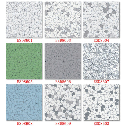 ALLESD Customized Size Waterproof Different Pattern Cleanroom ESD PVC Vinyl Floor Tile