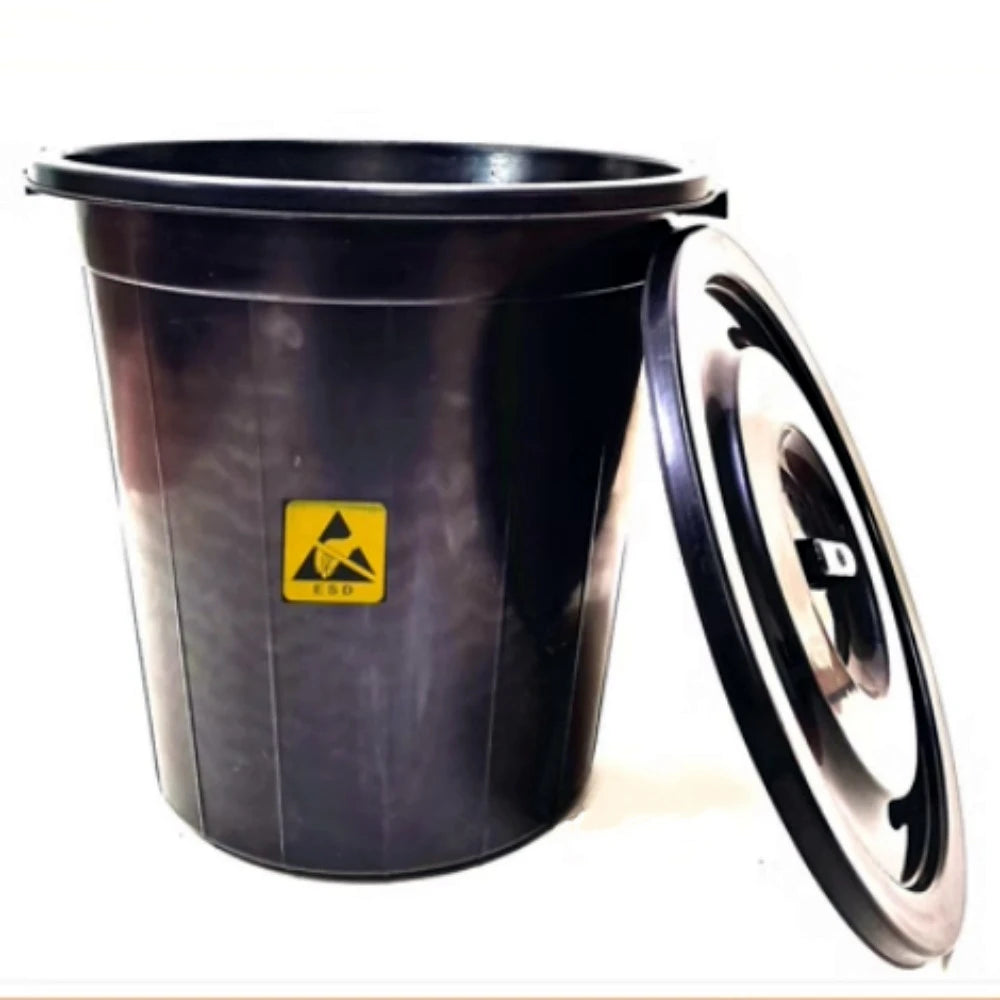 ESD Trash Can Anti-Static and Permanent Black Cleanroom Tool Box for Waste Bins Safety Product