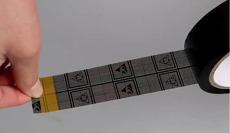 Clear Sliver PET Yellow Black Grid EMI Shield Conductive Protective Low Static Anti-Static ESD Self Adhesive Tape
