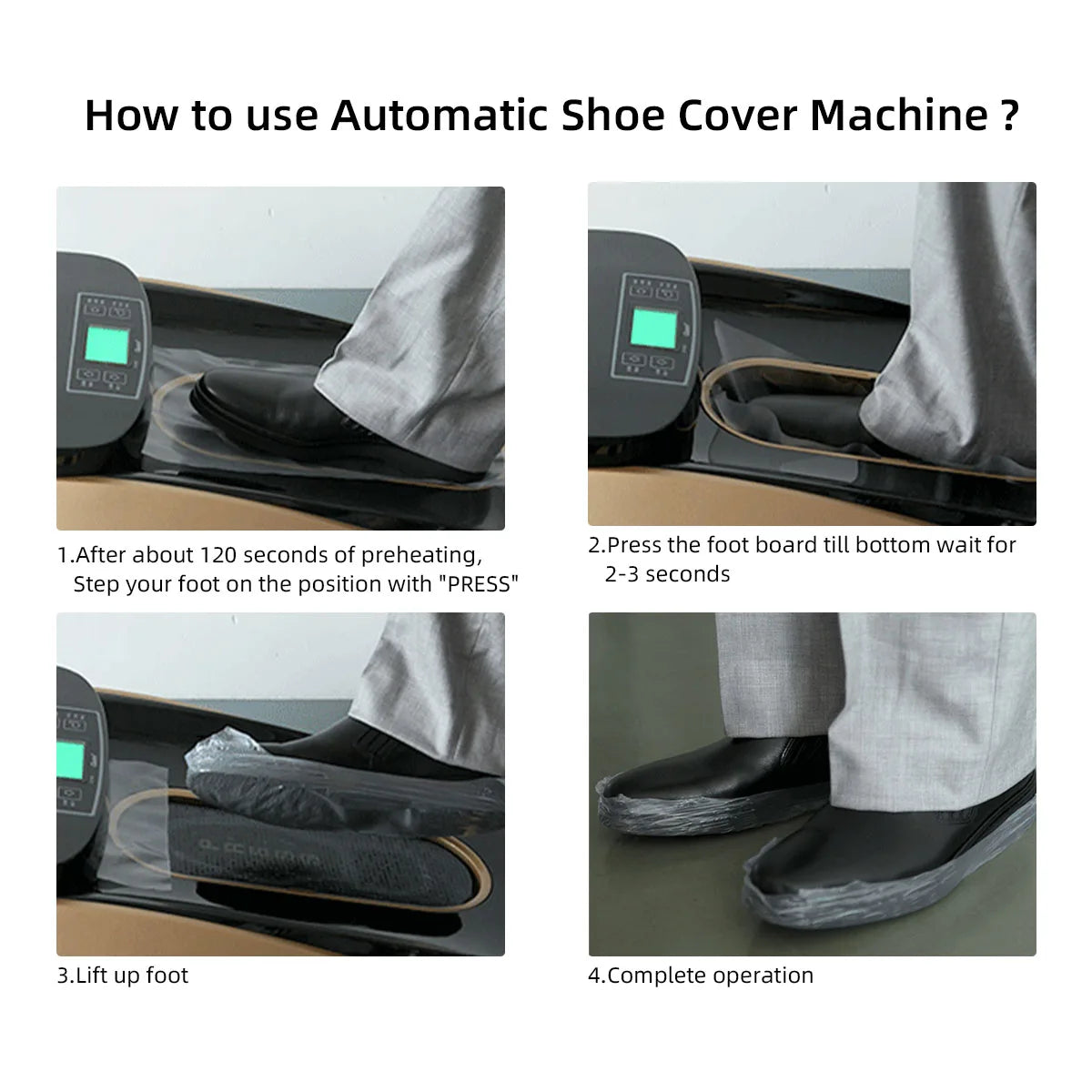 LK-X1300 Automatic Shoe Cover Machine Intelligent Sanitary Shoe Cover Dispenser with 1 Roll Plastic Shrink Film