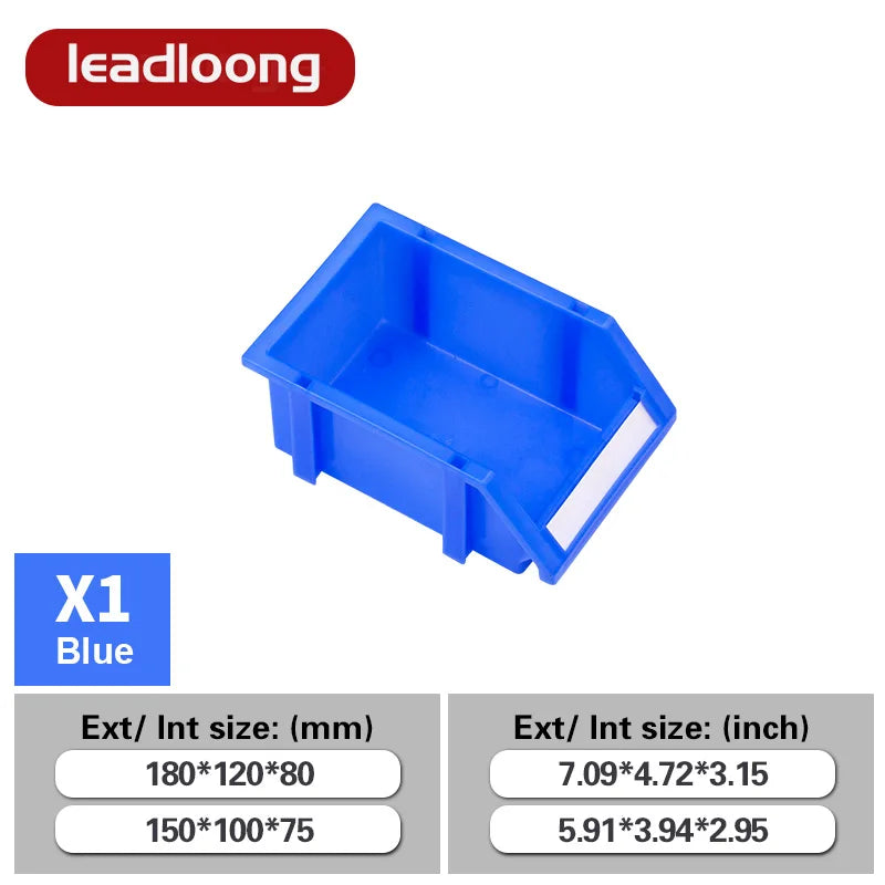 Warehouse Tool Hardware Storage Box Square Plastic PP Injection Stackable Hanging Shelf Storage Bin Part Bin