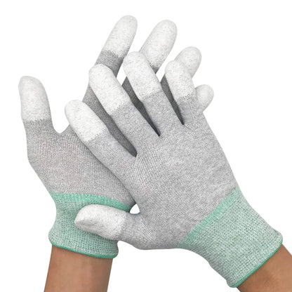 FR0306 Conductive Copper Fiber Glove PU Fingertip Coating Gloves