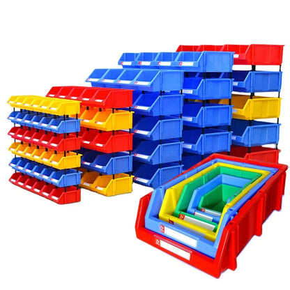Warehouse Tool Hardware Storage Box Square Plastic PP Injection Stackable Hanging Shelf Storage Bin Part Bin