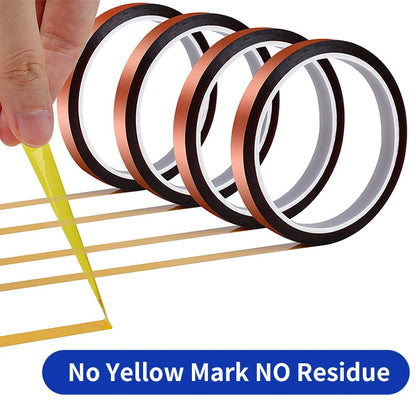 For PCB SMT & Semiconductor | Anti-static PI Tape | 200°C Heat Resistant Amber Tape | UL94V-0 Certified
