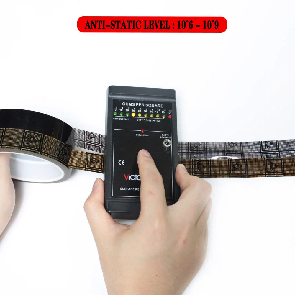 1- Clear Sliver Gray Grey PET Yellow Black Color Grid EMI Shield Conductive Packaging ESD Low Static Anti Static Adhesive Tape