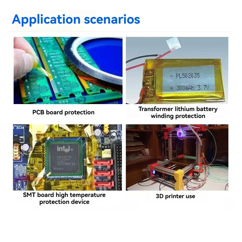 Antistatic 50mm*33m Heat Resistant 280 Soldering 5413 1mil 1/4 Inch 1/2inch 12mm 0.125mm Polyimide PI Film Adhesive Tape