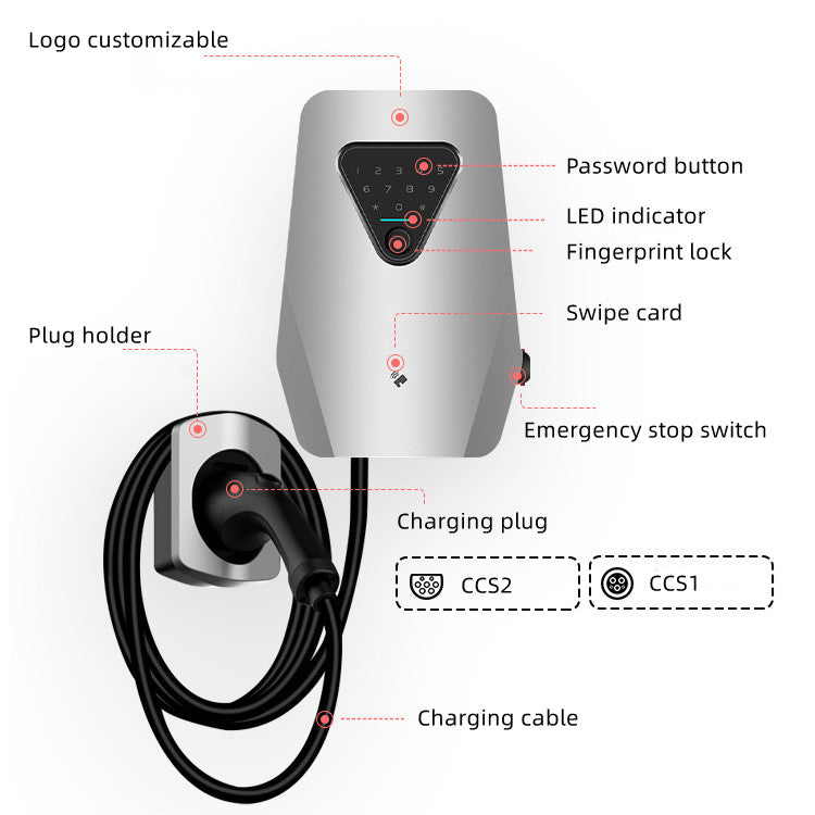 7KW/11KW/22KW  35A Ev Car Charger  Type 1 Type 2 GB/T