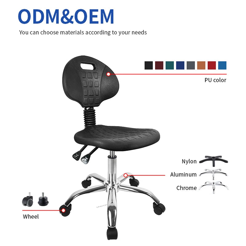 Adjustable Anti Static Lab Chair With Back School ESD Stool Chair Cleanroom Chair