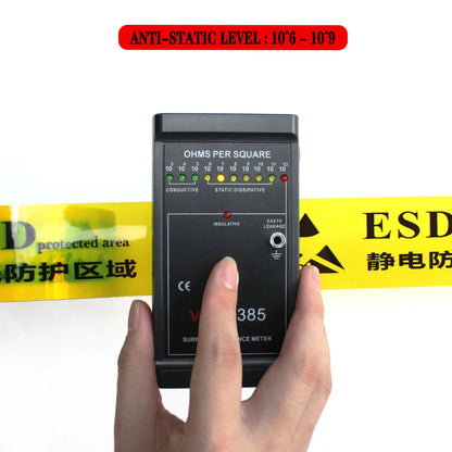 1- Printed Yellow Color BOPP Film Floor Area Protection Marking Warning Caution Low Static Anti-Static ESD Adhesive Tape