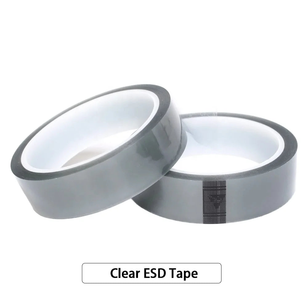 1- Clear Sliver Gray Grey PET Yellow Black Color Grid EMI Shield Conductive Packaging ESD Low Static Anti Static Adhesive Tape