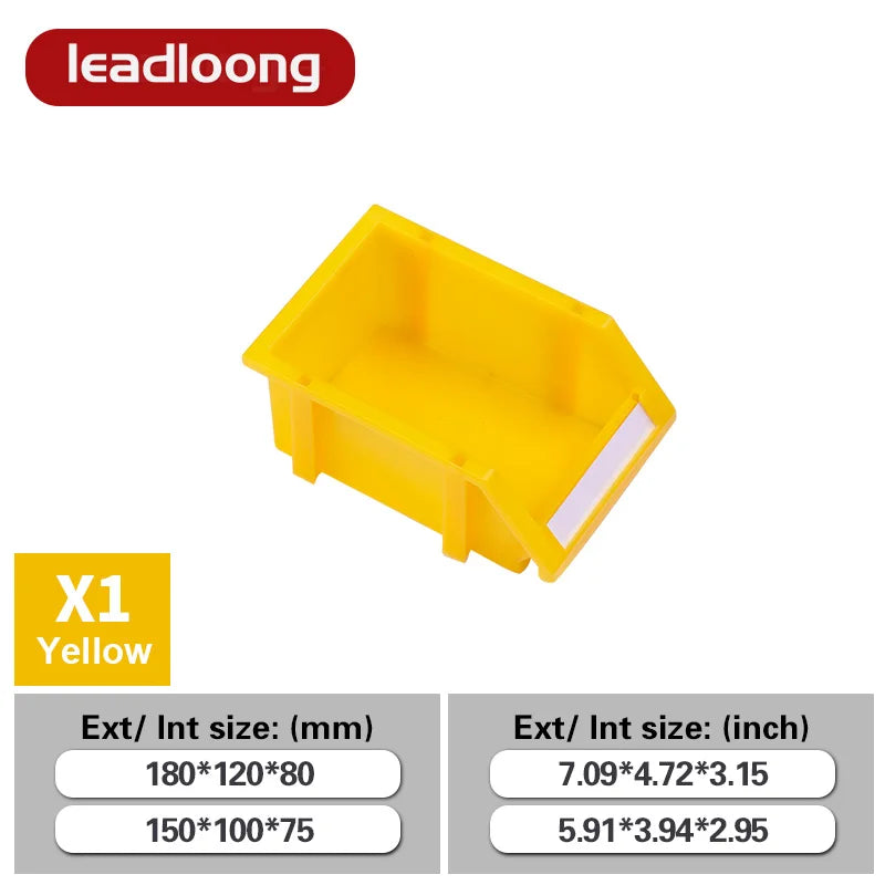 Warehouse Tool Hardware Storage Box Square Plastic PP Injection Stackable Hanging Shelf Storage Bin Part Bin