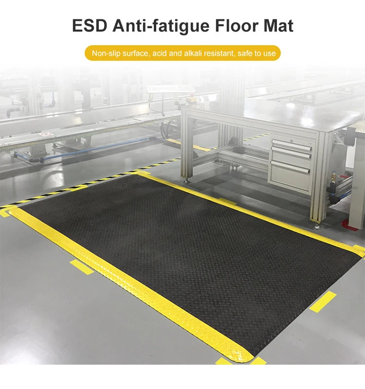 ESD Anti-Static Anti-Fatigue Safety Floor Mat Made of PVC and Rubber for Cleanroom Use