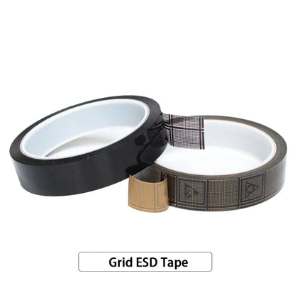 1- Clear Sliver Gray Grey PET Yellow Black Color Grid EMI Shield Conductive Packaging ESD Low Static Anti Static Adhesive Tape