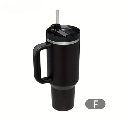 Handle Lid Straw 40oz Stainless Steel Water Bottle
