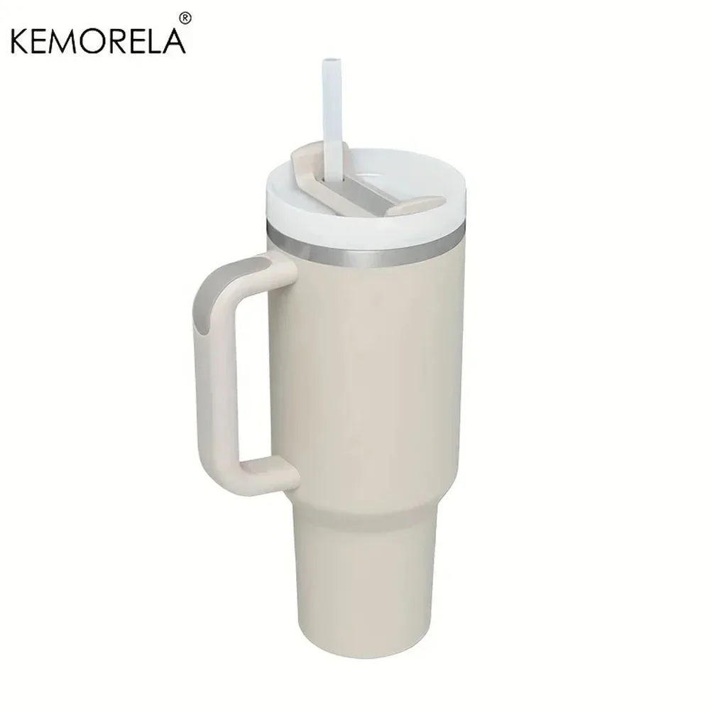 Handle Lid Straw 40oz Stainless Steel Water Bottle
