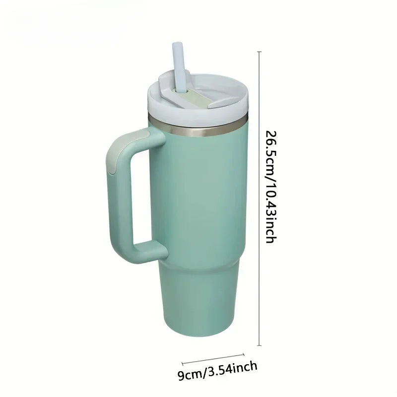 Handle Lid Straw 40oz Stainless Steel Water Bottle