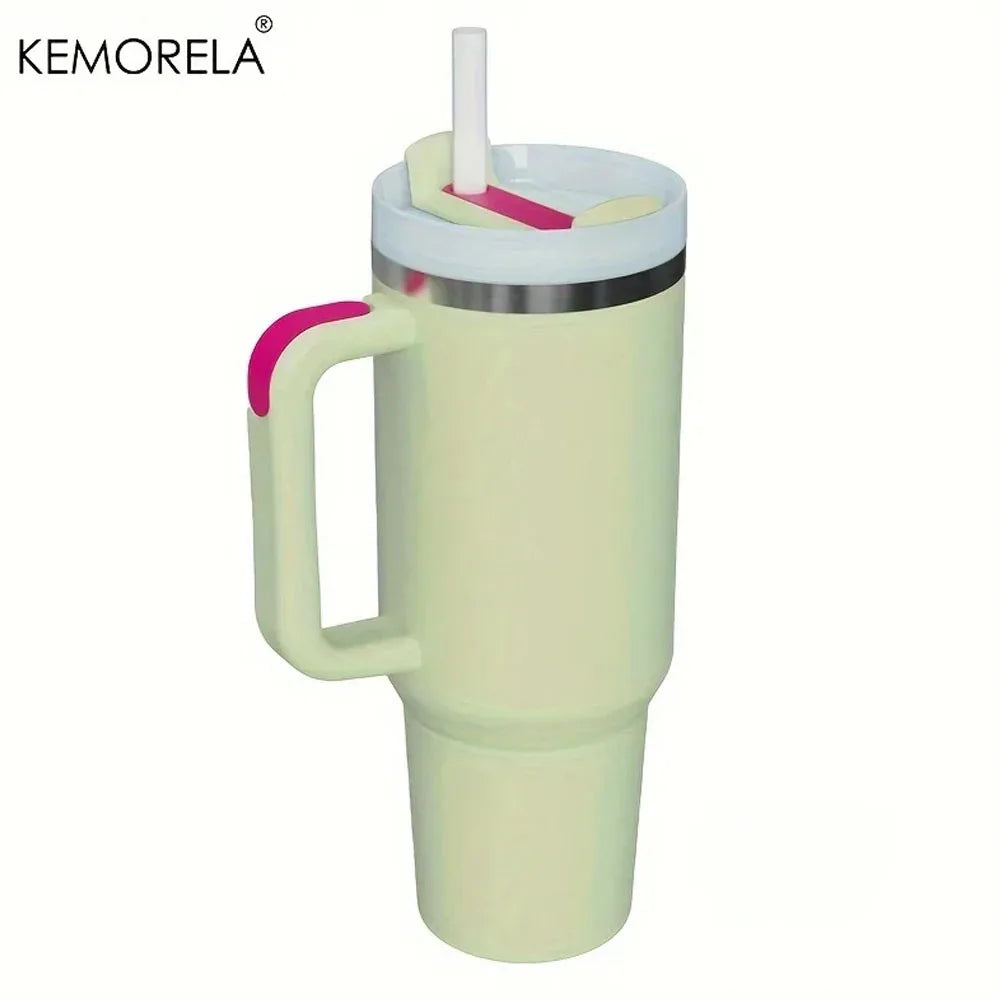 Handle Lid Straw 40oz Stainless Steel Water Bottle