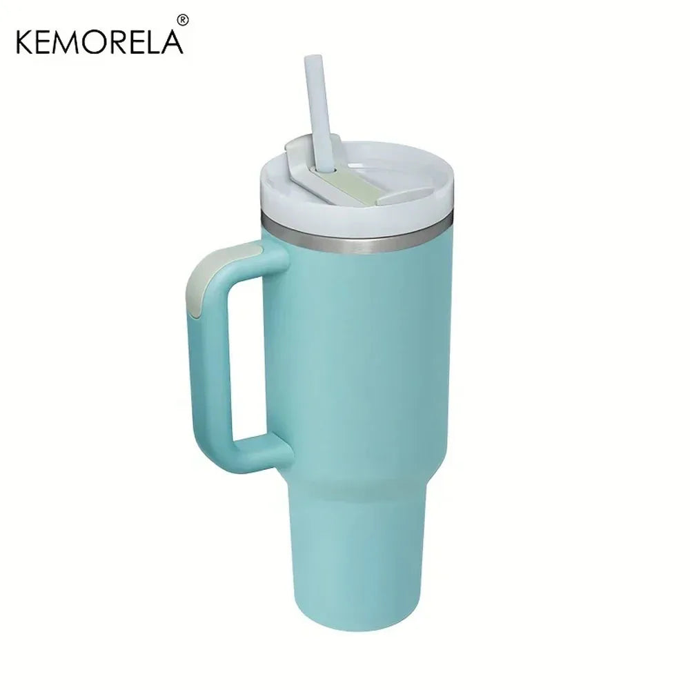 Handle Lid Straw 40oz Stainless Steel Water Bottle
