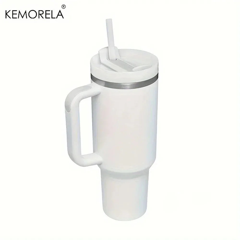 Handle Lid Straw 40oz Stainless Steel Water Bottle