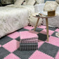 Soft Plush Mat Toys Eva Foam Puzzle Carpet Warm Playmat for Living Room Balcony Pink Spliceable Carpet 30*30*1CM
